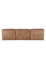 Modern European furniture - Ribbed Tan Leather Sectional Sofa - www.oroa.com