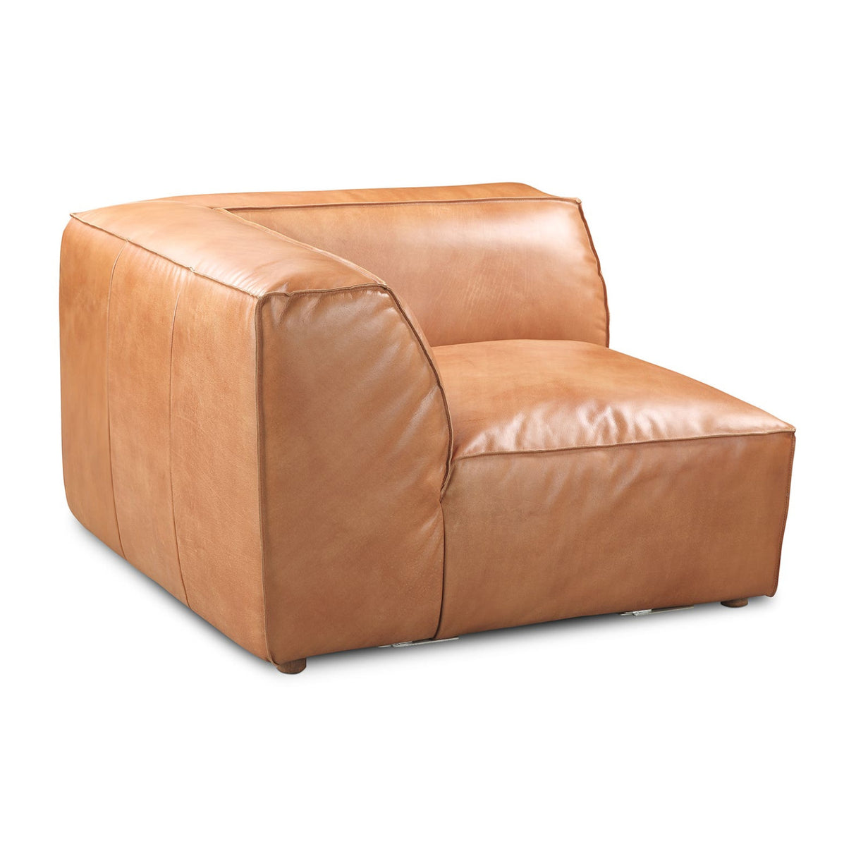 Modern or European furniture - Tan Leather Corner Chair - www.oroa.com