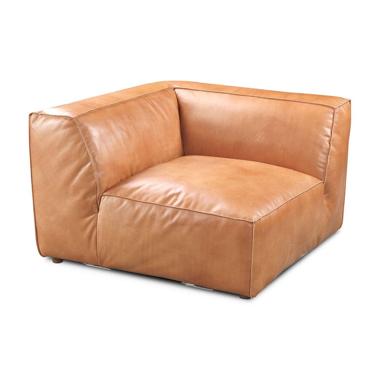 Modern or European furniture - Tan Leather Corner Chair - www.oroa.com
