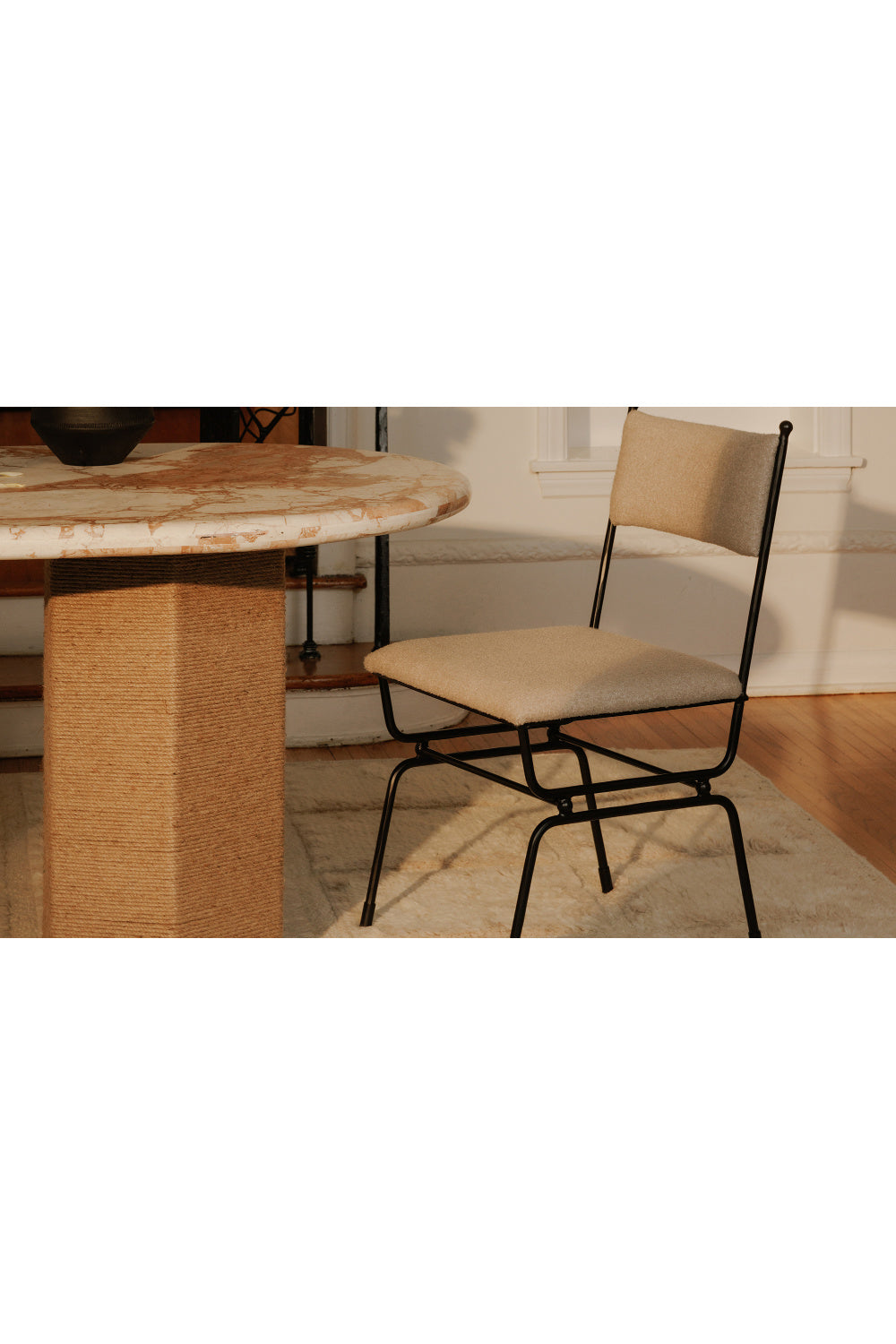 Modern European furniture - Hammered Metal Frame Dining Chair - www.oroa.com