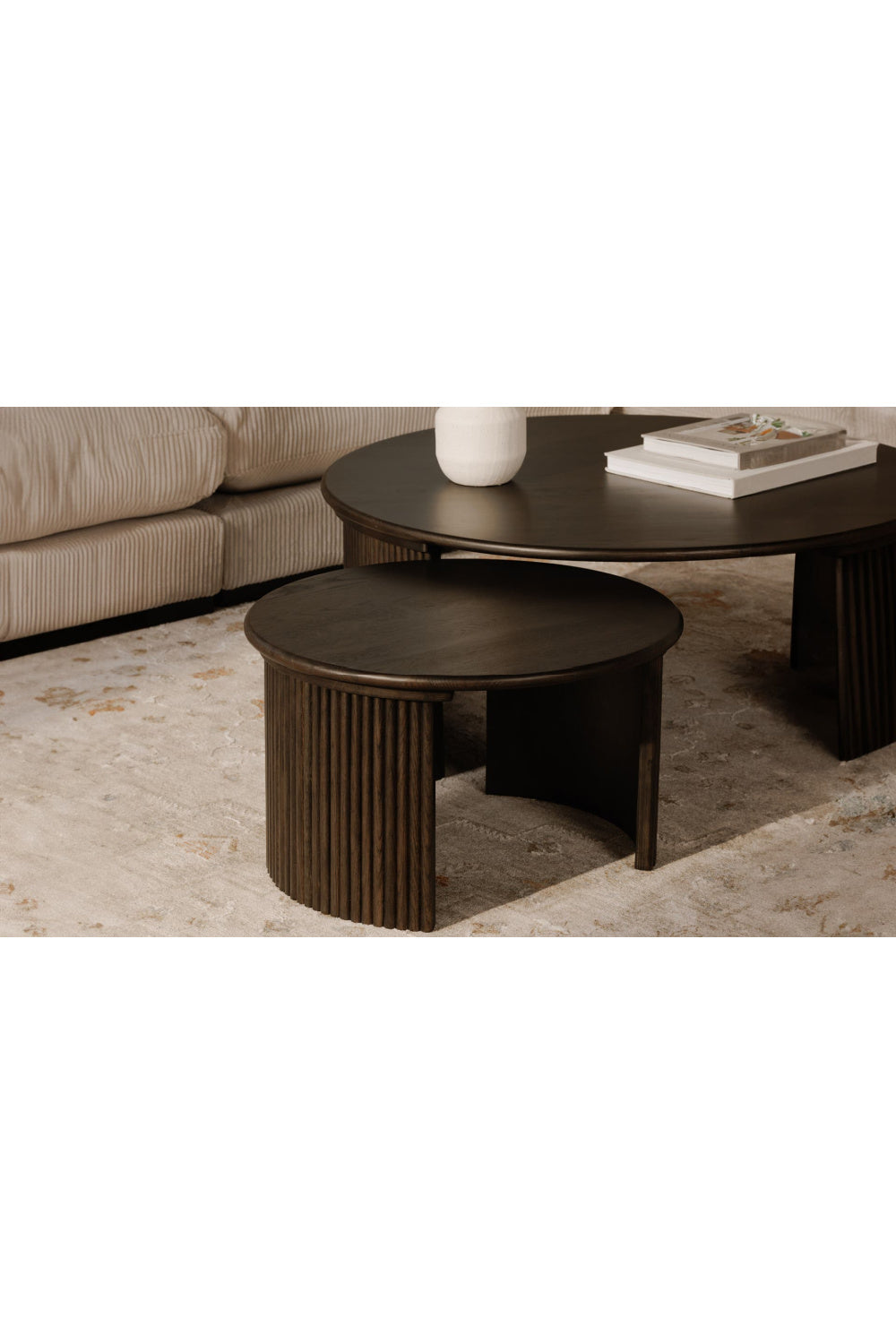 Oak Fluted Base Coffee Table | Novi Living Penny