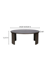 Modern European furniture - Oak Fluted Base Coffee Table - www.oroa.com