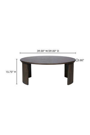 Oak Fluted Base Coffee Table | Novi Living Penny