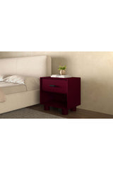 Modern European furniture - Red Wooden 1-Drawer Nightstand - www.oroa.com