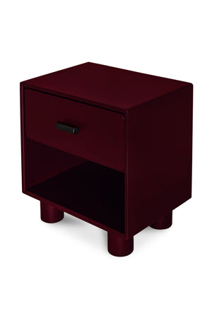 Red Wooden 1-Drawer Nightstand | Novi Living Jolene