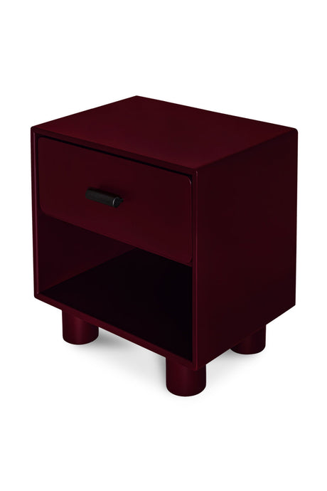 Modern European furniture - Red Wooden 1-Drawer Nightstand - www.oroa.com