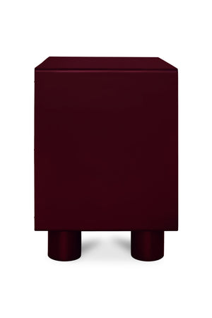 Red Wooden 1-Drawer Nightstand | Novi Living Jolene