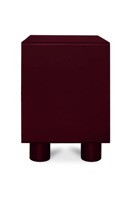 Modern European furniture - Red Wooden 1-Drawer Nightstand - www.oroa.com