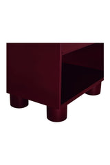 Modern European furniture - Red Wooden 1-Drawer Nightstand - www.oroa.com