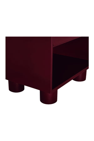 Red Wooden 1-Drawer Nightstand | Novi Living Jolene