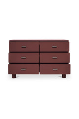 Modern European furniture - Red Wooden 6-Drawer Dresser - www.oroa.com