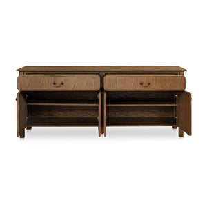 Modern European furniture - Brown Oak 2-Drawer 4-Door Sideboard - www.oroa.com