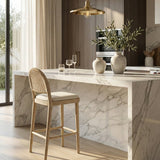 Modern European furniture - Handwoven Back Counter Stool - www.oroa.com
