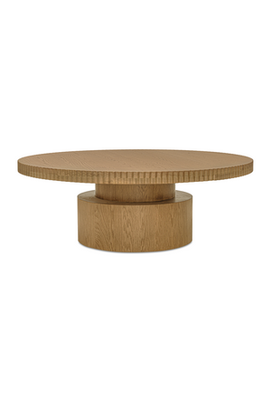 Fluted Round Oak Coffee Table | Novi Living Leigh | Oroa.com