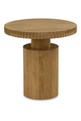 Modern European furniture - Fluted Round Oak Side Table - www.oroa.com