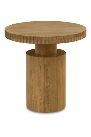 Fluted Round Oak Side Table | Novi Living Leigh | Oroa.com