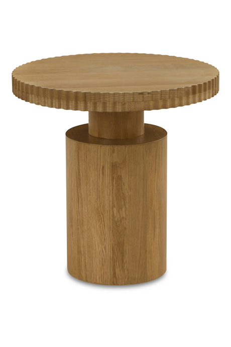 Fluted Round Oak Side Table | Novi Living Leigh | Oroa.com
