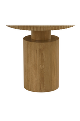 Modern European furniture - Fluted Round Oak Side Table - www.oroa.com