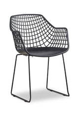 Modern European furniture - Black Perforated Indoor/Outdoor Dining Chairs (2) - www.oroa.com