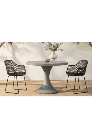 Black Perforated Indoor/Outdoor Dining Chairs (2) | Novi Living Honolulu | Oroa.com