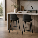 Modern European furniture - Black Indoor/Outdoor Counter Stools (2) - www.oroa.com