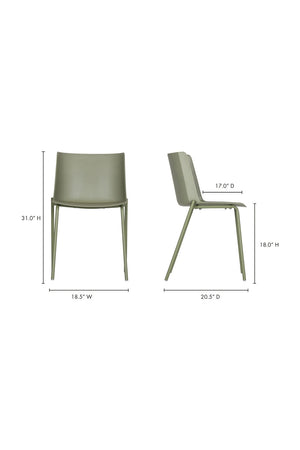 Modern European furniture - Green Outdoor Dining Chairs (2) - www.oroa.com