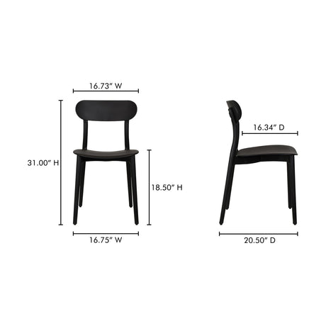 Modern European furniture - Open-Back Indoor/Outdoor Dining Chairs (2) - www.oroa.com