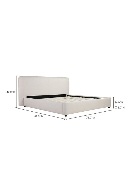 Modern European furniture - White Linen Queen Bed - www.oroa.com