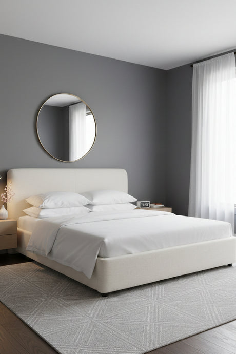 White Linen King Bed | Novi Living Samara | Oroa.com