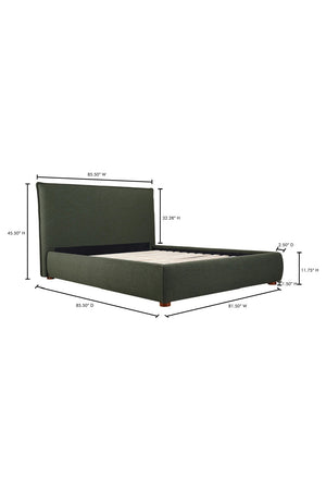 Modern European furniture - Green Linen Blend King Bed - www.oroa.com