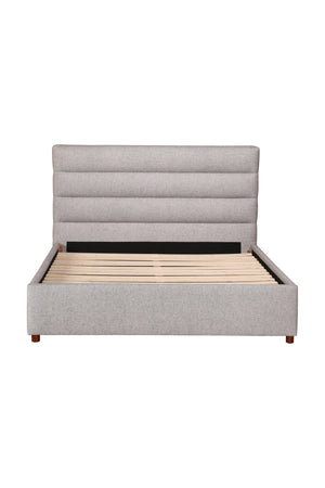 Modern European furniture - Gray Channeled Queen Bed - www.oroa.com