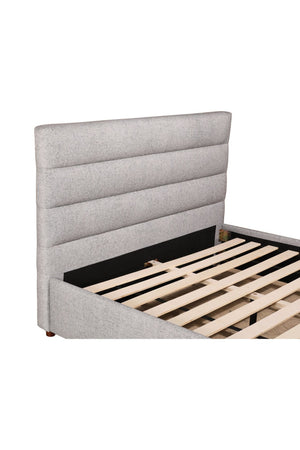Modern European furniture - Gray Channeled Queen Bed - www.oroa.com