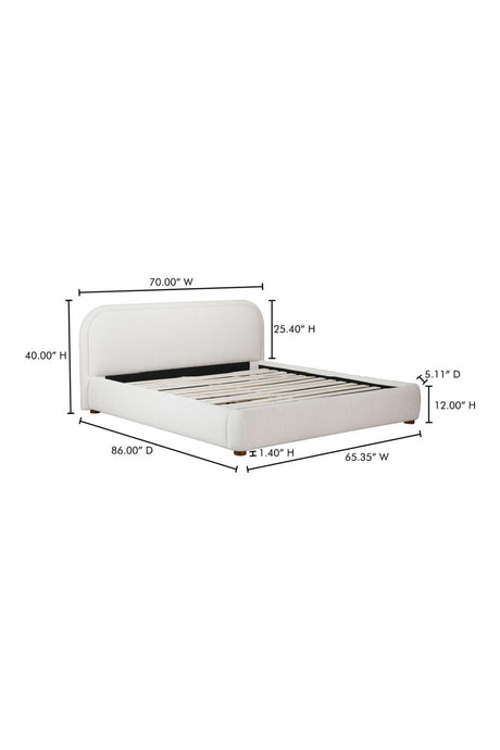 Modern European furniture - Beige Velvet Queen Bed - www.oroa.com
