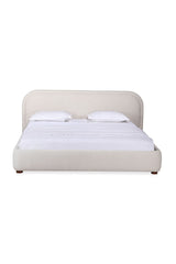 Modern European furniture - Beige Velvet Queen Bed - www.oroa.com