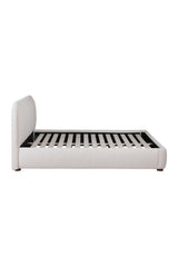 Modern European furniture - Beige Velvet Queen Bed - www.oroa.com