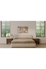 Modern European furniture - Beige Velvet Queen Bed - www.oroa.com