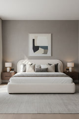 Modern European furniture - Cream Velvet King Bed - www.oroa.com