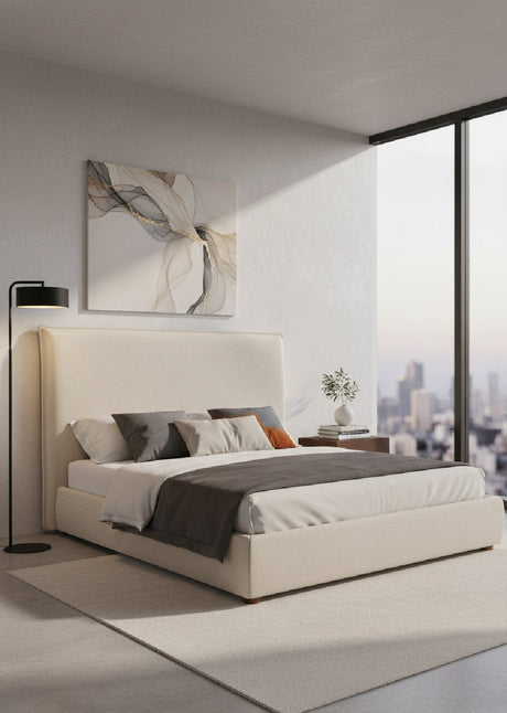 Beige Linen Blend Bed | Novi Living Luzon