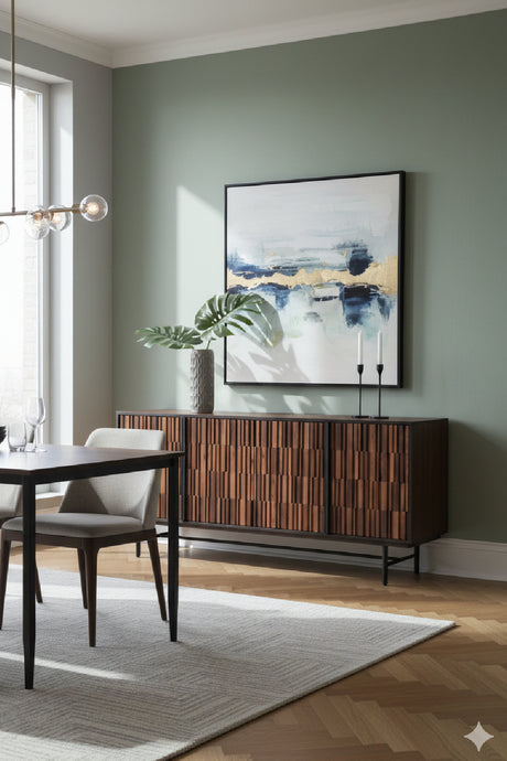 Modern European furniture - Reeded Wood 4-Door Sideboard - www.oroa.com