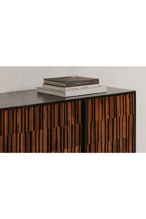 Modern European furniture - Reeded Wood 4-Door Sideboard - www.oroa.com