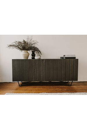 Modern European furniture - Dark Mango Wood 4-Door Sideboard - www.oroa.com
