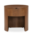 Modern European furniture - Oak Round 1-Drawer Nightstand - www.oroa.com