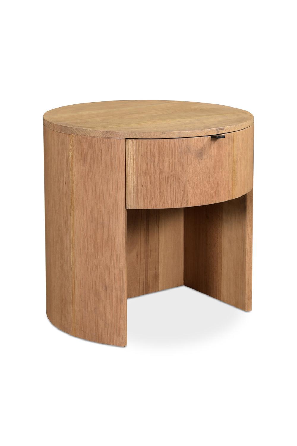 Oak Round 1-Drawer Nightstand | Novi Living Theo | Oroa.com