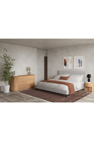 Oak Round 1-Drawer Nightstand | Novi Living Theo | Oroa.com