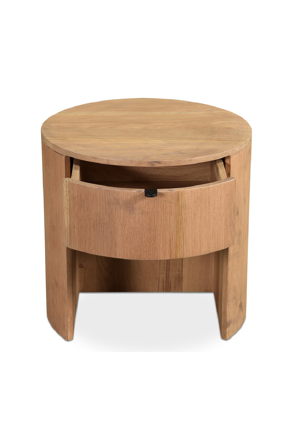 Oak Round 1-Drawer Nightstand | Novi Living Theo | Oroa.com