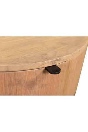 Oak Round 1-Drawer Nightstand | Novi Living Theo | Oroa.com