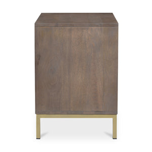 Modern European furniture - Gray Patterned 2-Drawer Nightstand - www.oroa.com