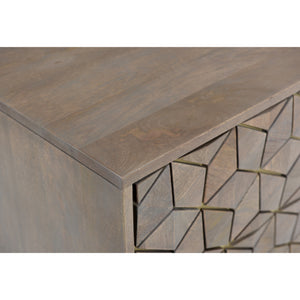 Modern European furniture - Gray Patterned 2-Drawer Nightstand - www.oroa.com