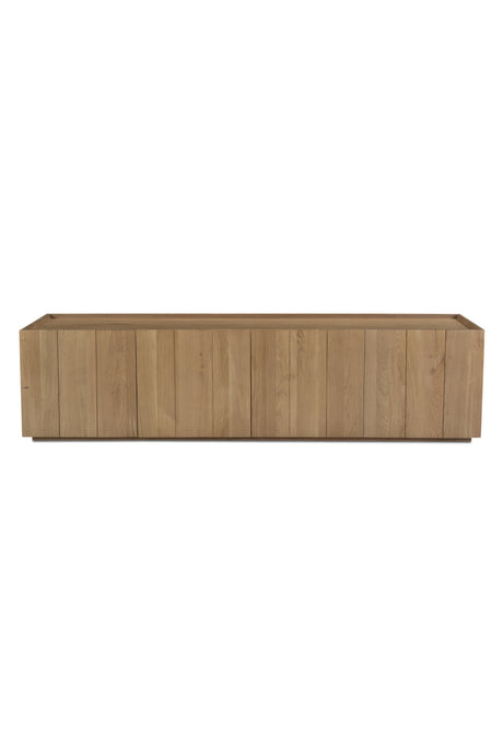 Natural Oak 4-Door Media Cabinet | Novi Living Plank | Oroa.com