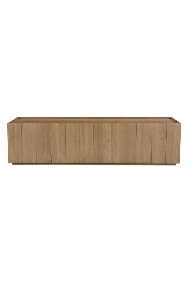 Natural Oak 4-Door Media Cabinet | Novi Living Plank | Oroa.com
